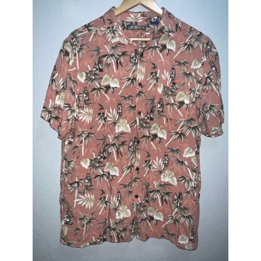 Vintage Campia Moda Hawaiian Shirt‎ 100% Rayon Red 1990s Aloha Shirt Adult XL